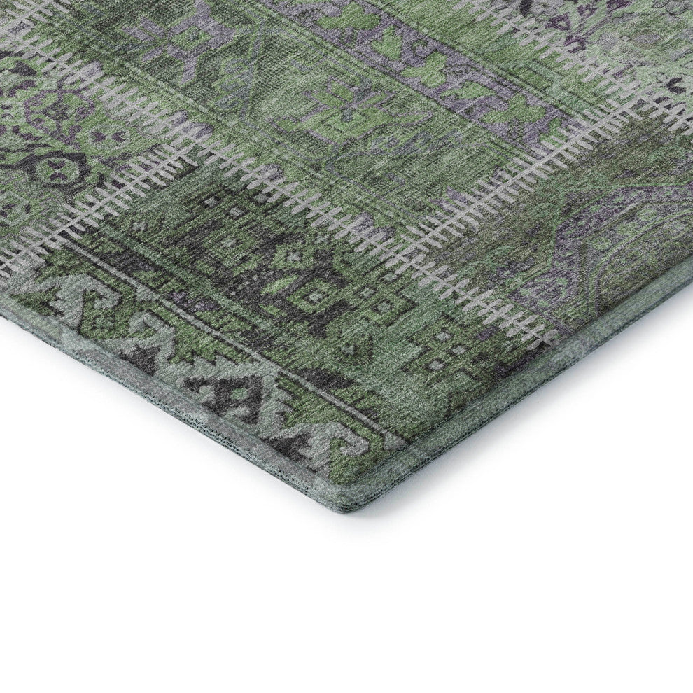 Premium Machine Washable Mayfield AMF635 Green 8' x 10' Rug