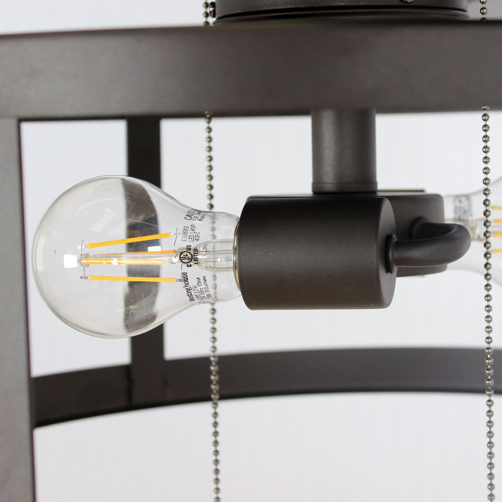52 in Modern Ceiling Fan with Remote Control in Black