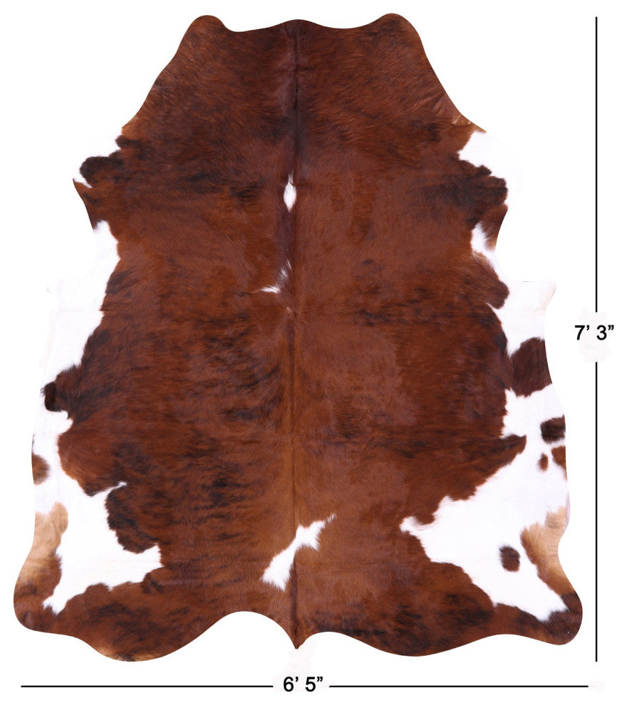 7' 3" X 6' 5" Organic Natural Hair-On Cowhide Area Rug C1637