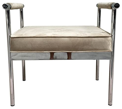 First of a Kind Modern champagne Seating Bench With arms for Living Room