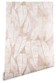 Deny Designs Schatzi Brown Island Goddess Leaf Creme Wallpaper, Pink, 2'x8'
