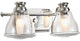 Academy 2-Light Bath Vanity Polished Chrome Clear Etched Glass