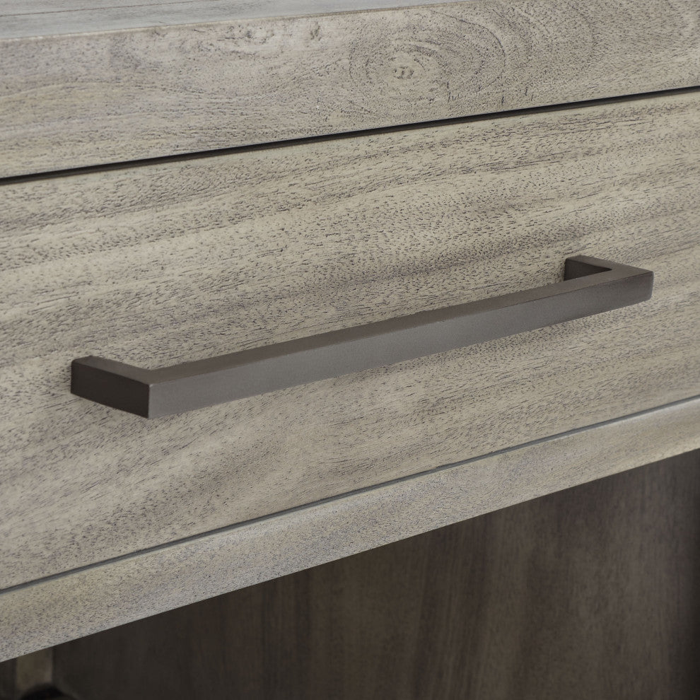 Safavieh Couture Ariella 1 Drawer Wood Nightstand, Light Grey