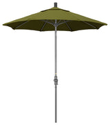 7.5' Grey Collar Tilt Lift Fiberglass Rib Aluminum Umbrella, Pacifica, Palm