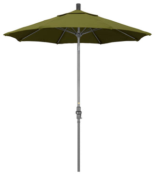 7.5' Grey Collar Tilt Lift Fiberglass Rib Aluminum Umbrella, Pacifica, Palm