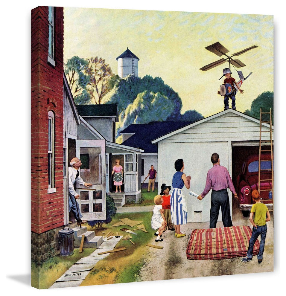 "Learning to Fly" Painting Print on Canvas by John Falter