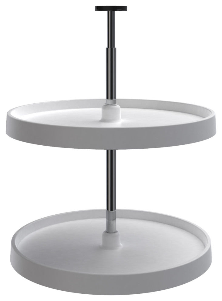 Polymer Full-Circle 2-Shelf Lazy Susans for Corner Wall Cabinets, White, 20"W