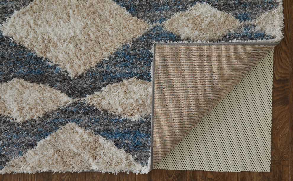 Weave & Wander Caide Contemporary Rug, Blue/Gray, 9'x12'