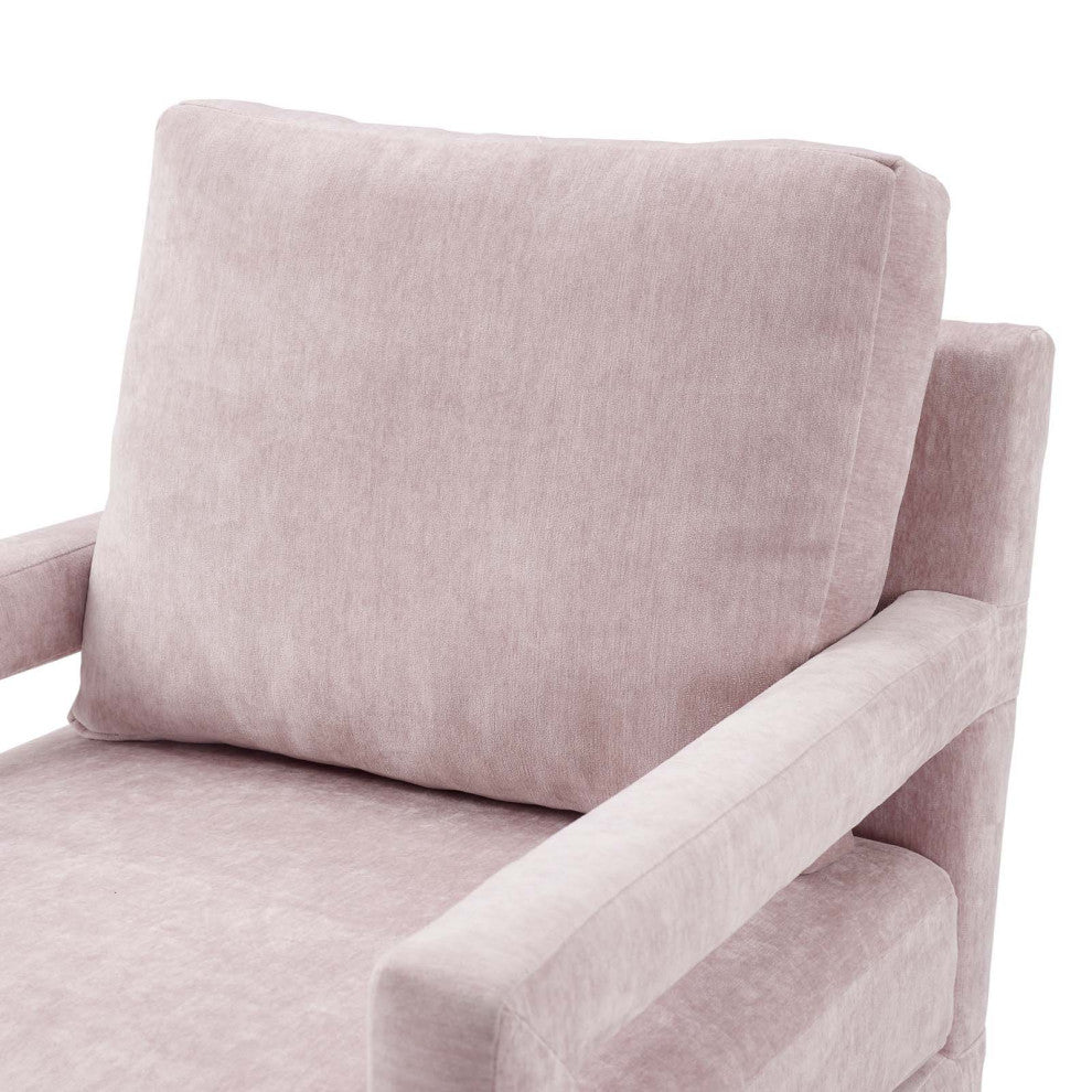 Armchair Accent Chair, Velvet, Pink, Modern, Living Lounge Hotel Hospitality