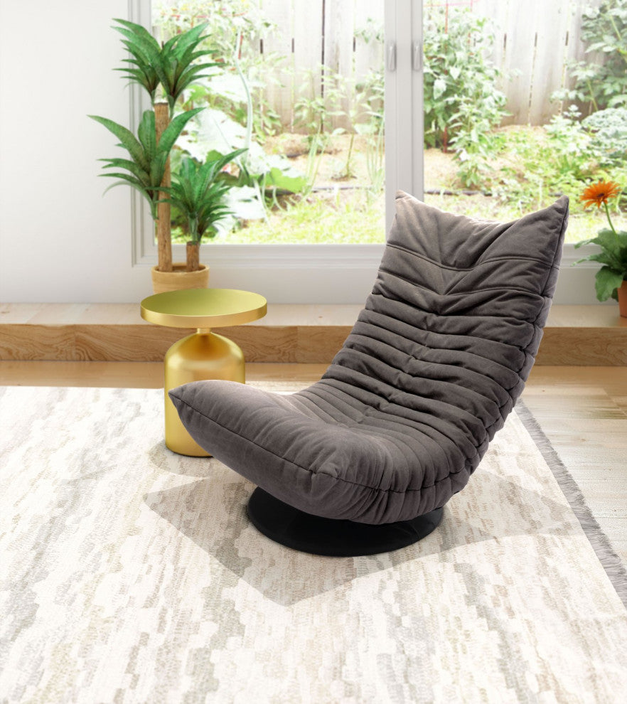 Accent Chair, Steel Metal, Fabric, Gray, Black, Lounge Lobby Hospitality