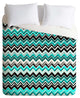 Deny Designs madart inc Turquoise Black White Chevron Duvet Cover - Lightweight