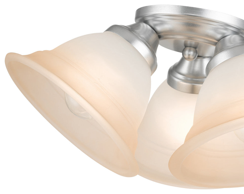 Livex Lighting Wynnewood 3-Light Painted Satin Nickel Flush Mount