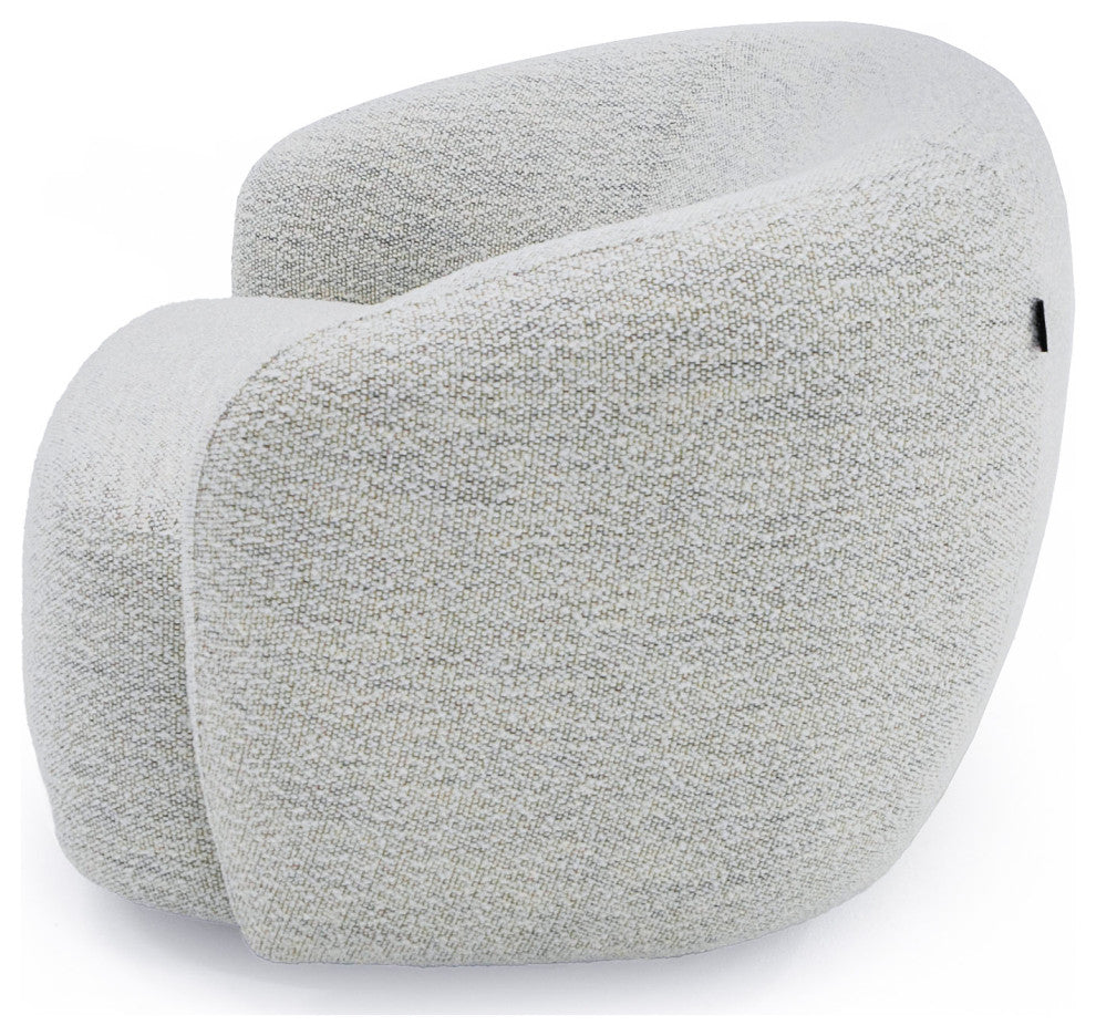 Modrest Omaha Modern Swivel Off White Fabric Chair