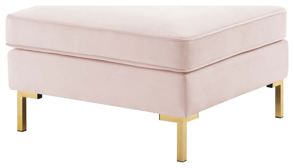 Accent Chair Ottoman, Velvet, Pink, Modern, Living Lounge Hotel Hospitality