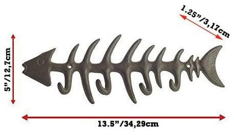 Decorative Fish Bones Wall Mount Towel Rack