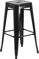 Occ, Industrial Style Backless Metal Industrial Stack Bar, Black, Set of 4