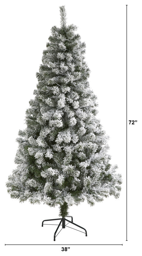 6' Flocked West Virginia Fir Artificial Christmas Tree
