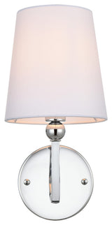 1 Light Chrome And Clear Bath Sconce