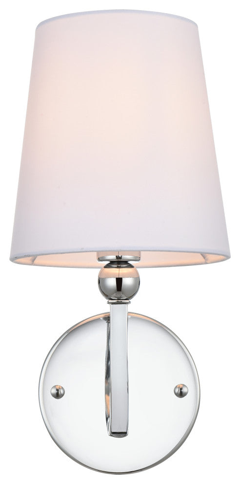 1 Light Chrome And Clear Bath Sconce