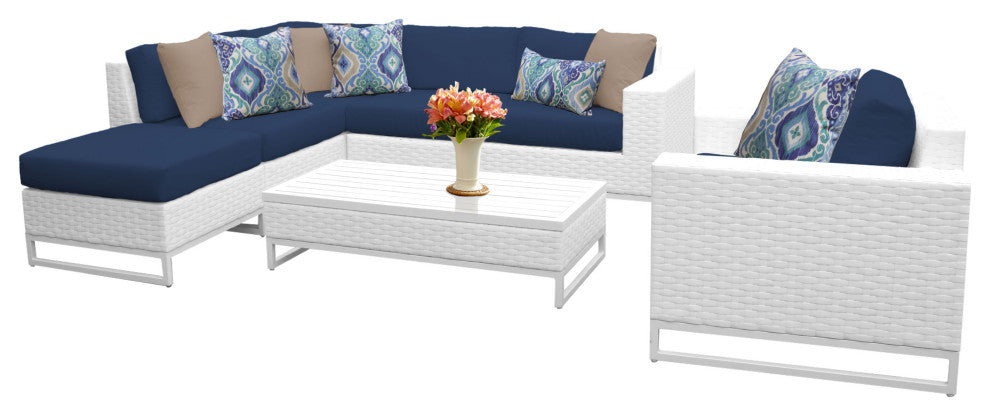 Miami 7 Piece Outdoor Wicker Patio Furniture Set 07f