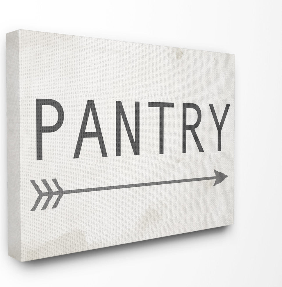 Pantry Sign with Arrow  Stretched Canvas Wall Art, 30x40