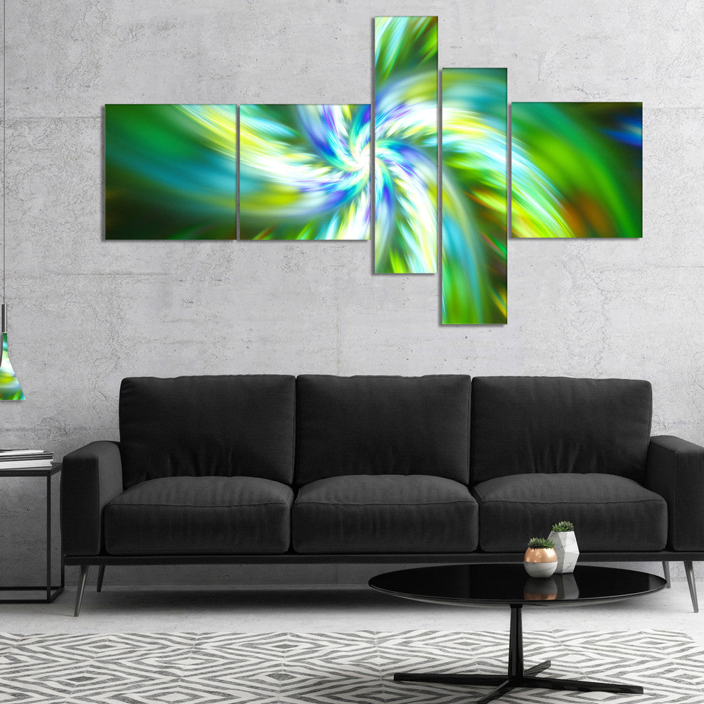 Beautiful Green Flower Petals, Floral Canvas Art Print, 60"x32", 5 panels