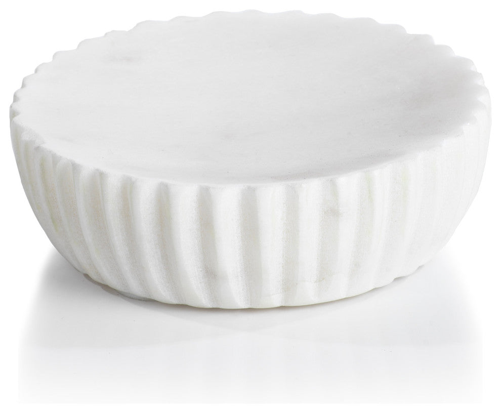 Mannara 5" Diameter Marble Soap Dish