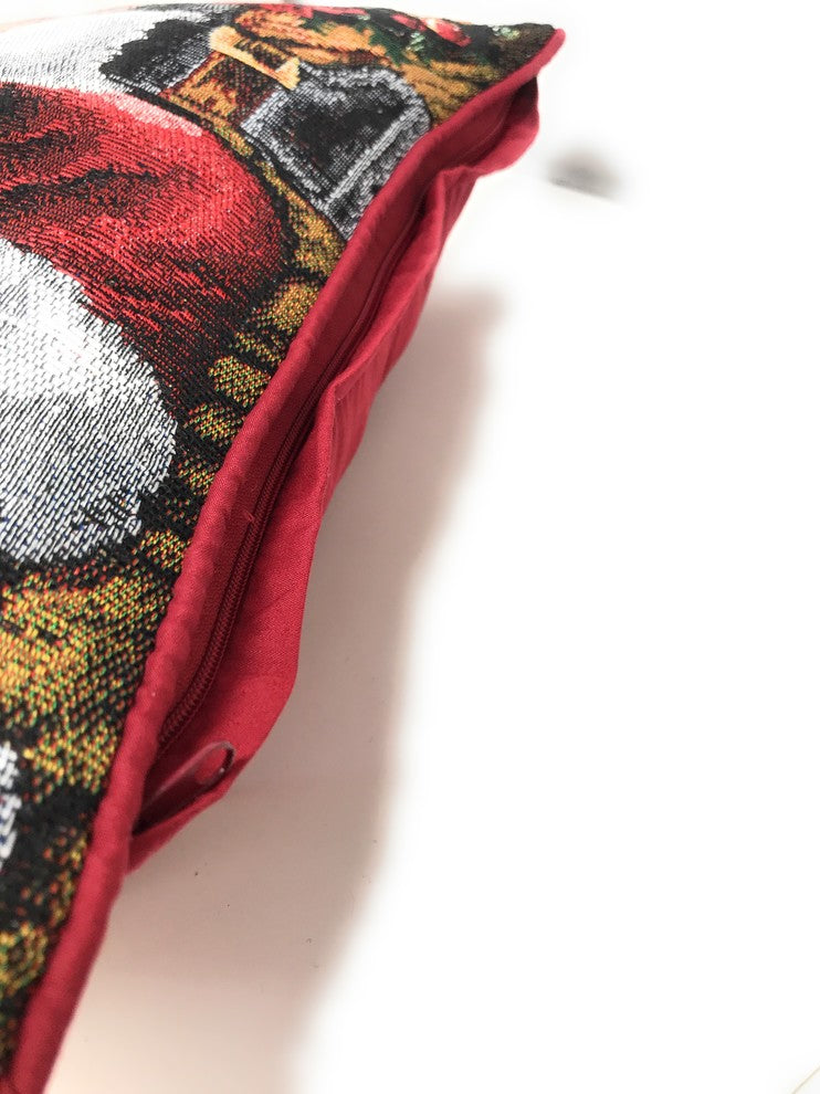Down The Chimney Santa Claus Decorative Cushion Cover, Set Of 2