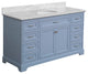 Aria 60" Bathroom Vanity, Powder Blue, Carrara Marble, Single Vanity