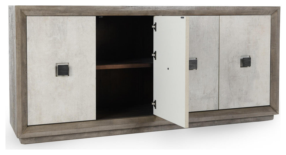Denver Distressed Gray Sideboard Buffet, 4-Door