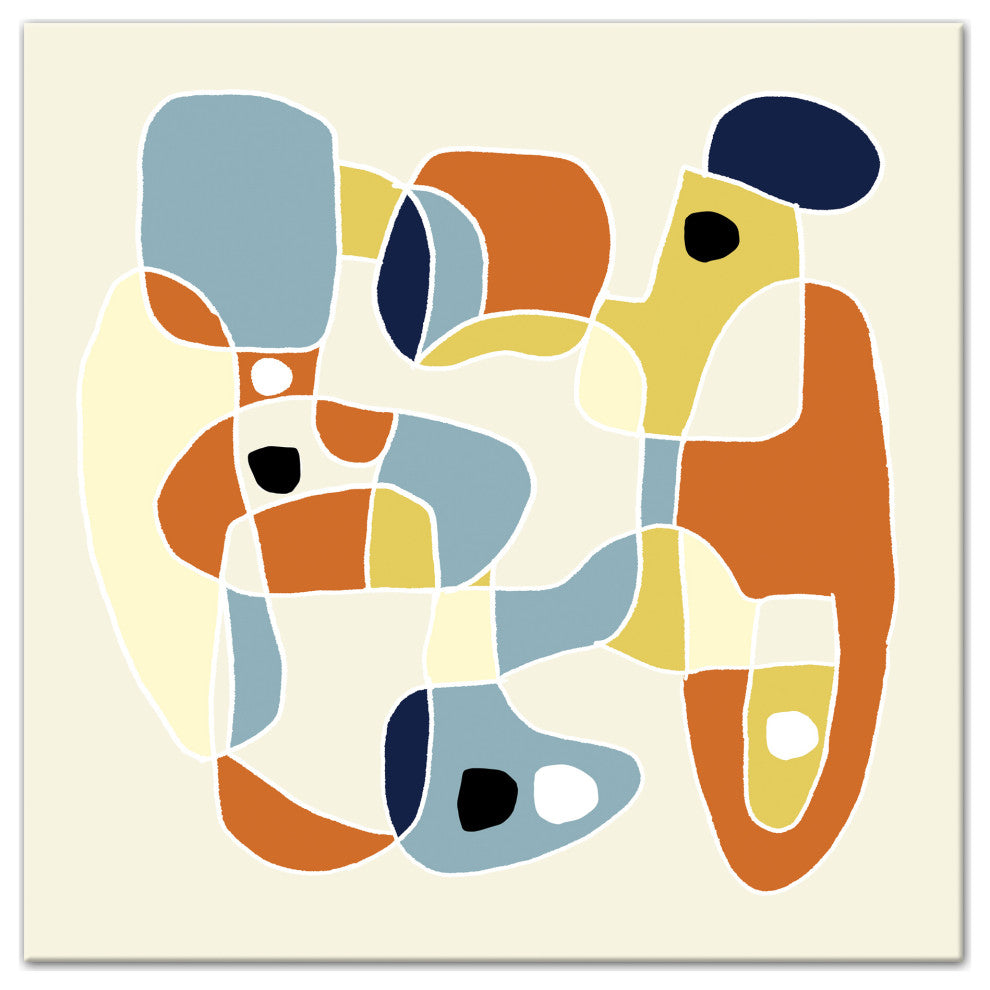 Mid Century Jumble 24x24 Canvas Wall Art