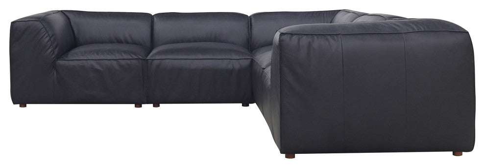 Form Dream Modular Sectional Vantage Black Leather, Black