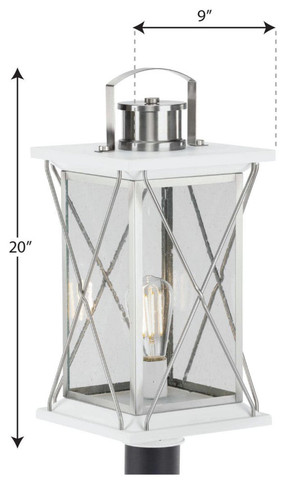 Barlowe Collection Stainless Steel 1-Light Post Lantern