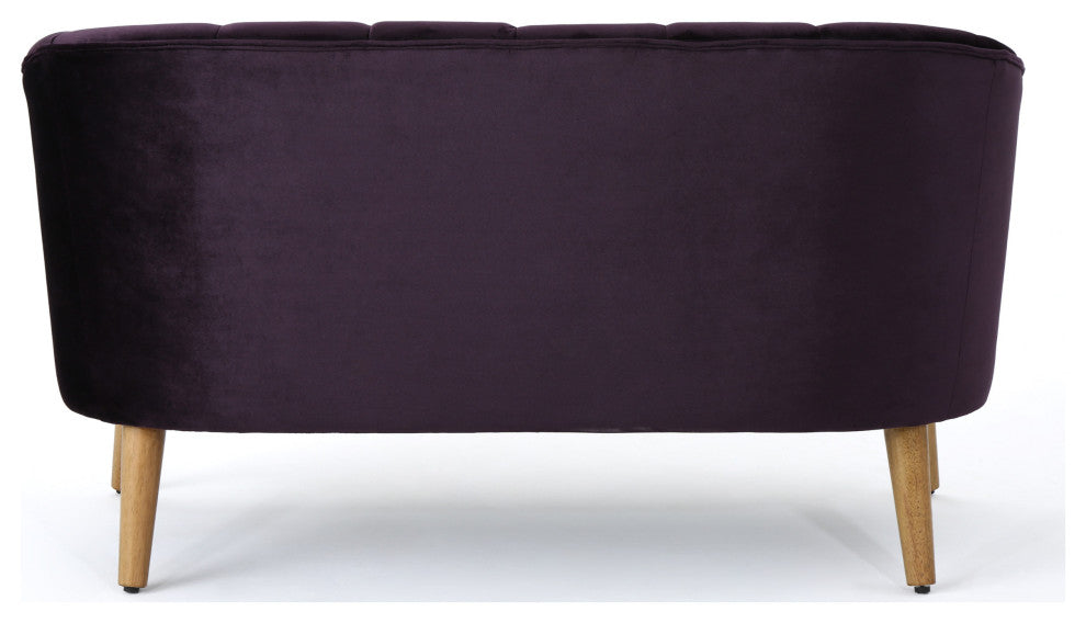 GDF Studio Scarlett Modern New Velvet Sofa, Blackberry