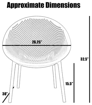 Set of 2 Modern Plastic Lounge Chair Egg Shaped Seat for Indoor/Outdoor, Black