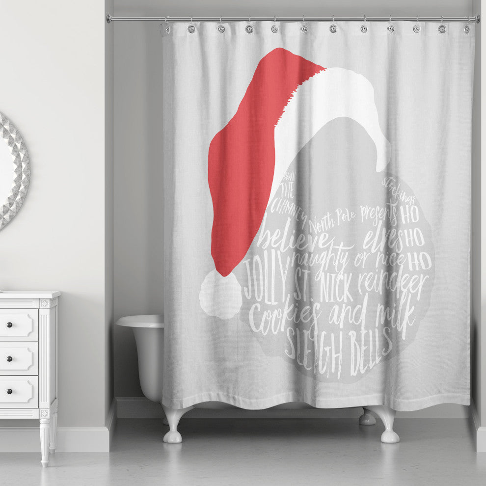 Santa's Christmas Word Beard 71x74 Shower Curtain