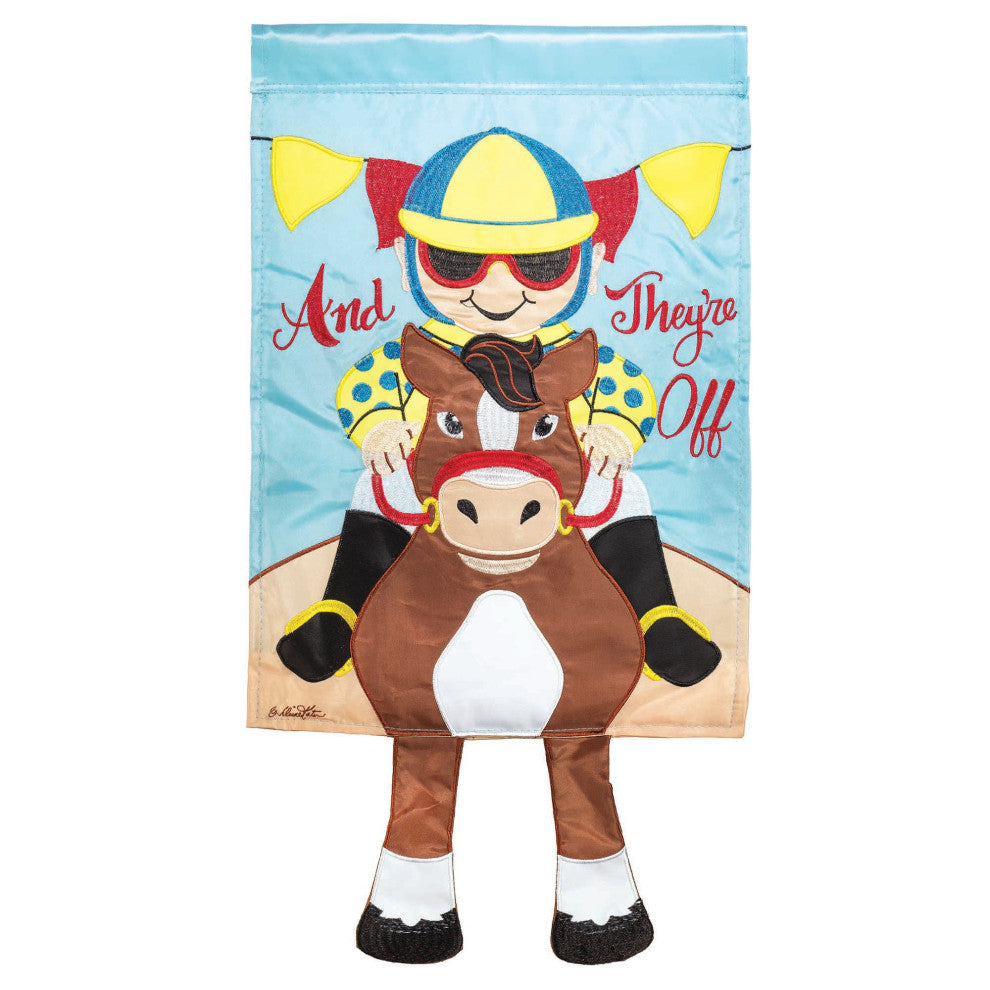 Crazy Leg Horse and Jockey Double Applique