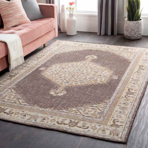 Surya Zahra ZHA-4011 8'x11' Rug, Camel/Light Gray/Gray/Dark Brown/Ivory/White