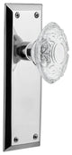 New York Plate Double Dummy Crystal Victorian Knob, Bright Chrome, NYKCVI