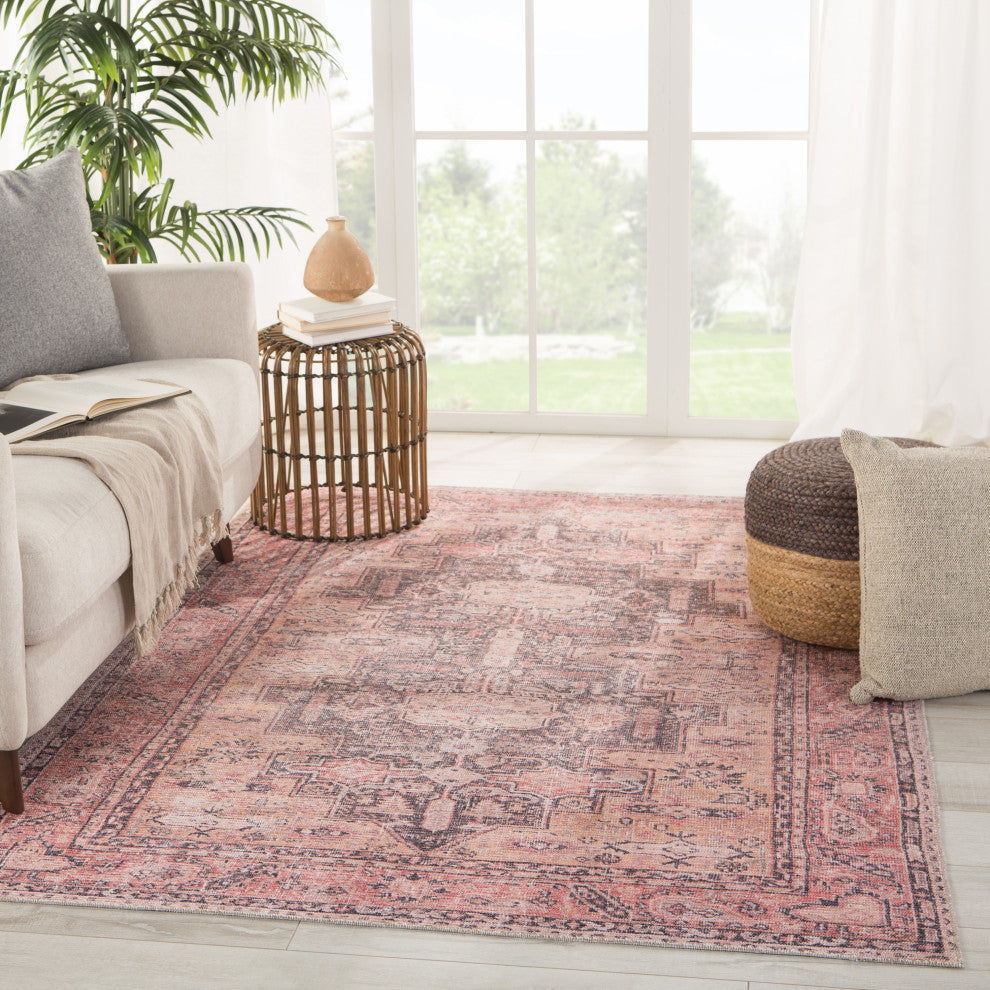 Machine Washable Jaipur Living Cosima Medallion Pink/Dark Purple Area Rug, 6'x9'
