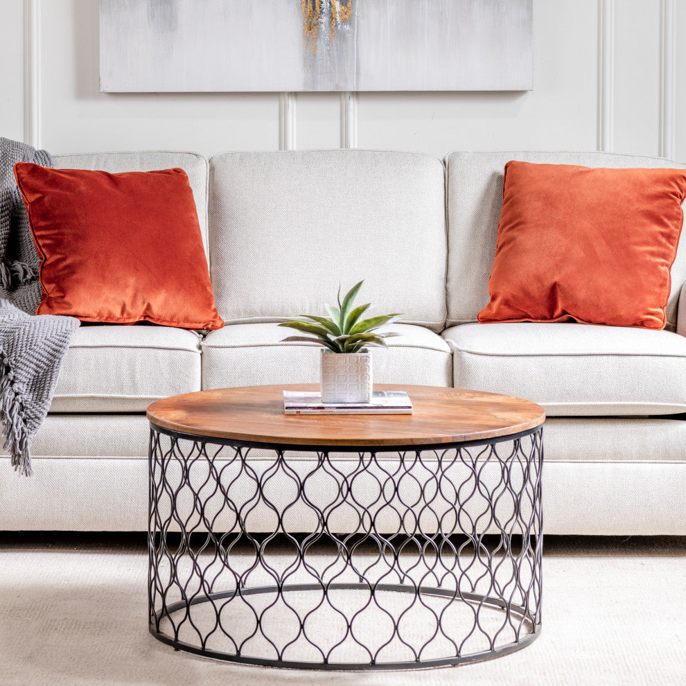 Jonathan Wood and Metal Coffee Table