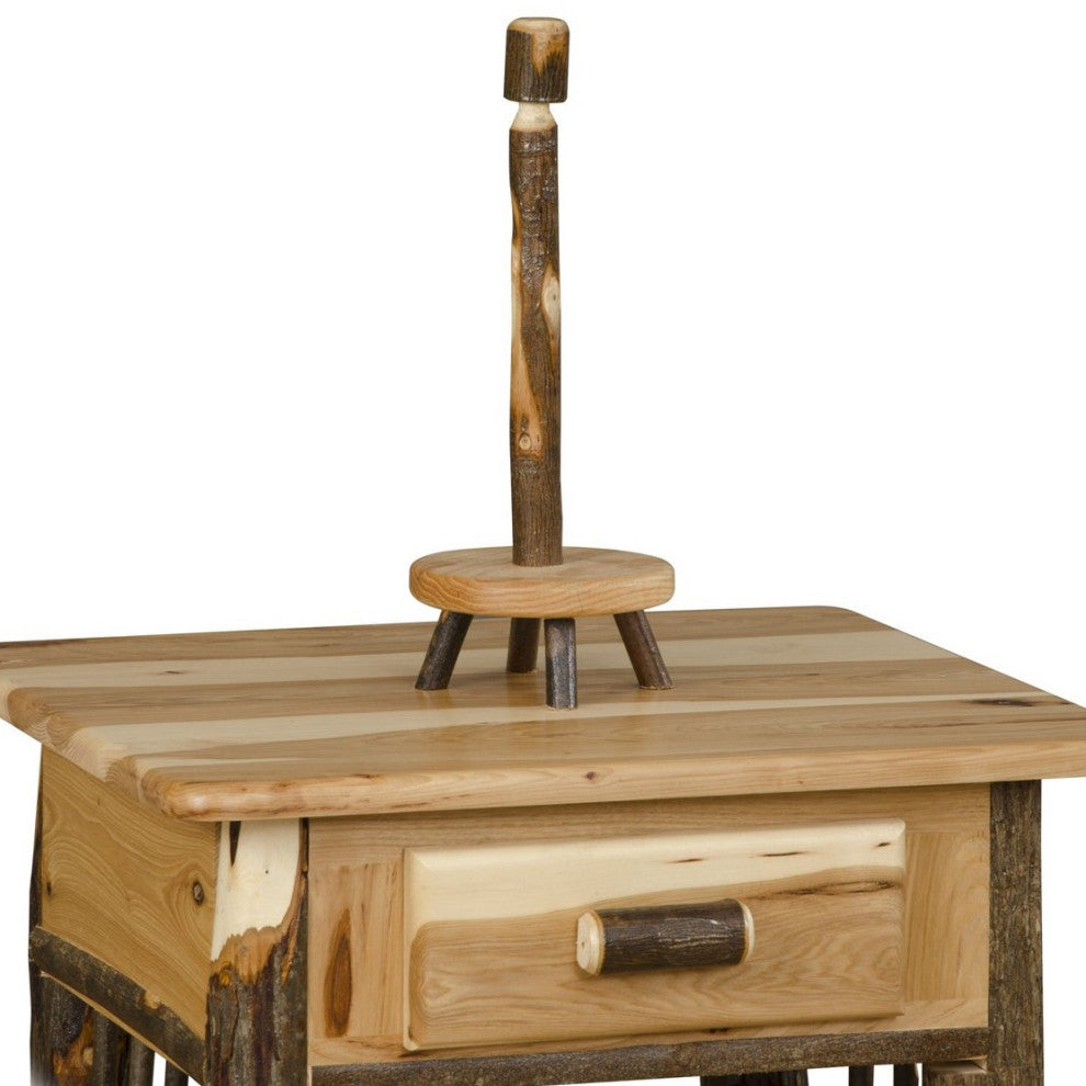 Hickory Log Paper Towel Holder, Hickory & Oak