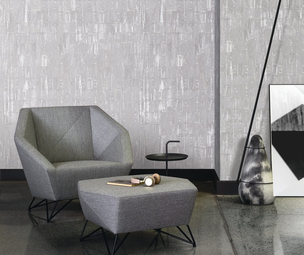 Serendipity 2, Traditional Damask Solid Wallpaper, Light Gray, Roll, 21"x33'
