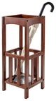Rex Umbrella Stand with Metal Tray, Walnut