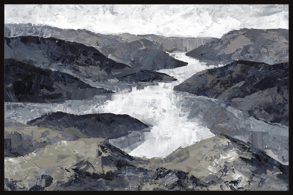 "Flow Like a Great River" Floater Framed Painting Print on Canvas, 45x30