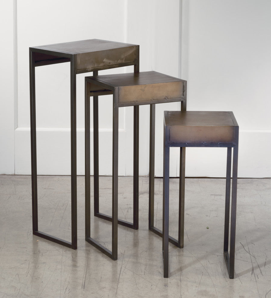 Metal Side Nesting Tables, Set of 3