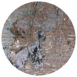 Ahgly Company Indoor Round Mid-Century Modern Area Rugs, 5' Round