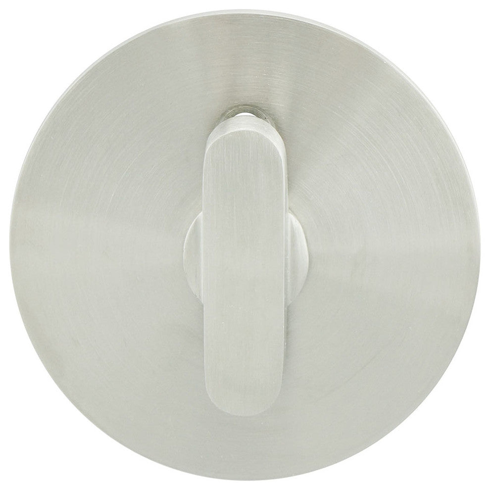 Barn Door Privacy Lock, Round Rose, 3.5" BS, TT16 Turn, Satin Stainless