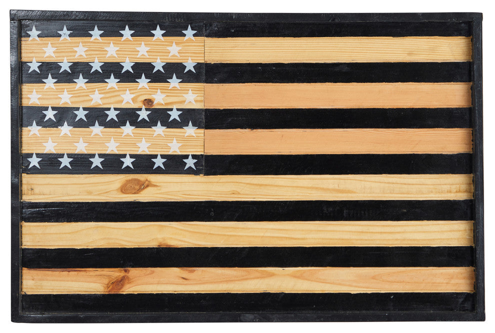 36 in. American Wood Flag Wall Decor