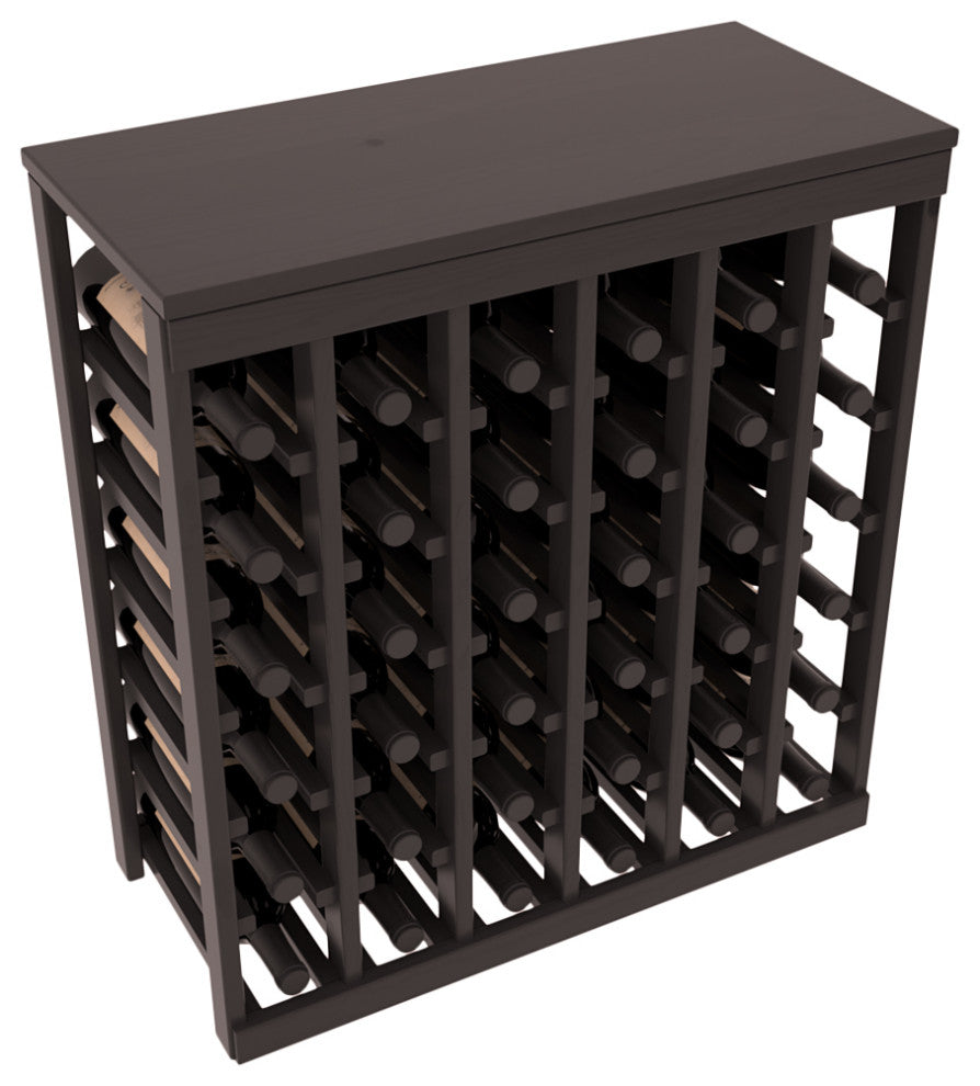 36-Bottle Kitchen Wine Rack,  Pine, Black + Satin